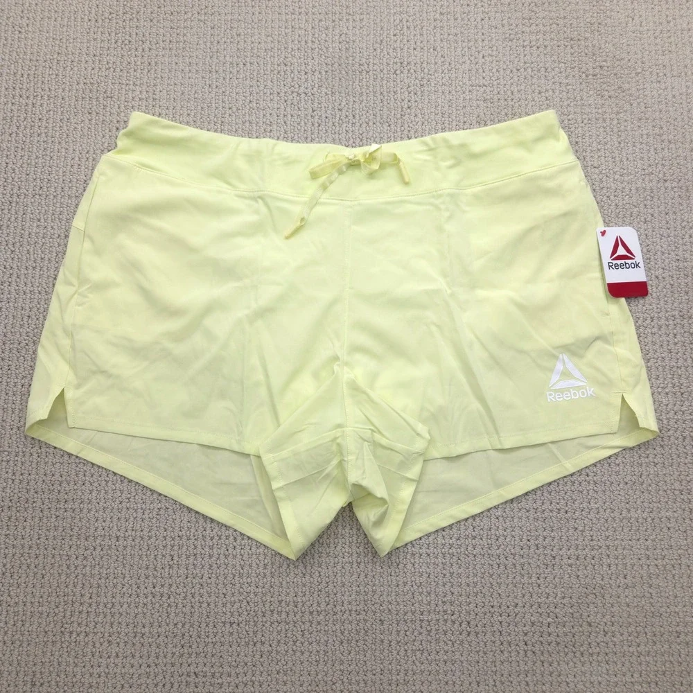 Reebok Revolve Slim Shorts Luminary Green Athletic Running Womens XXL‎